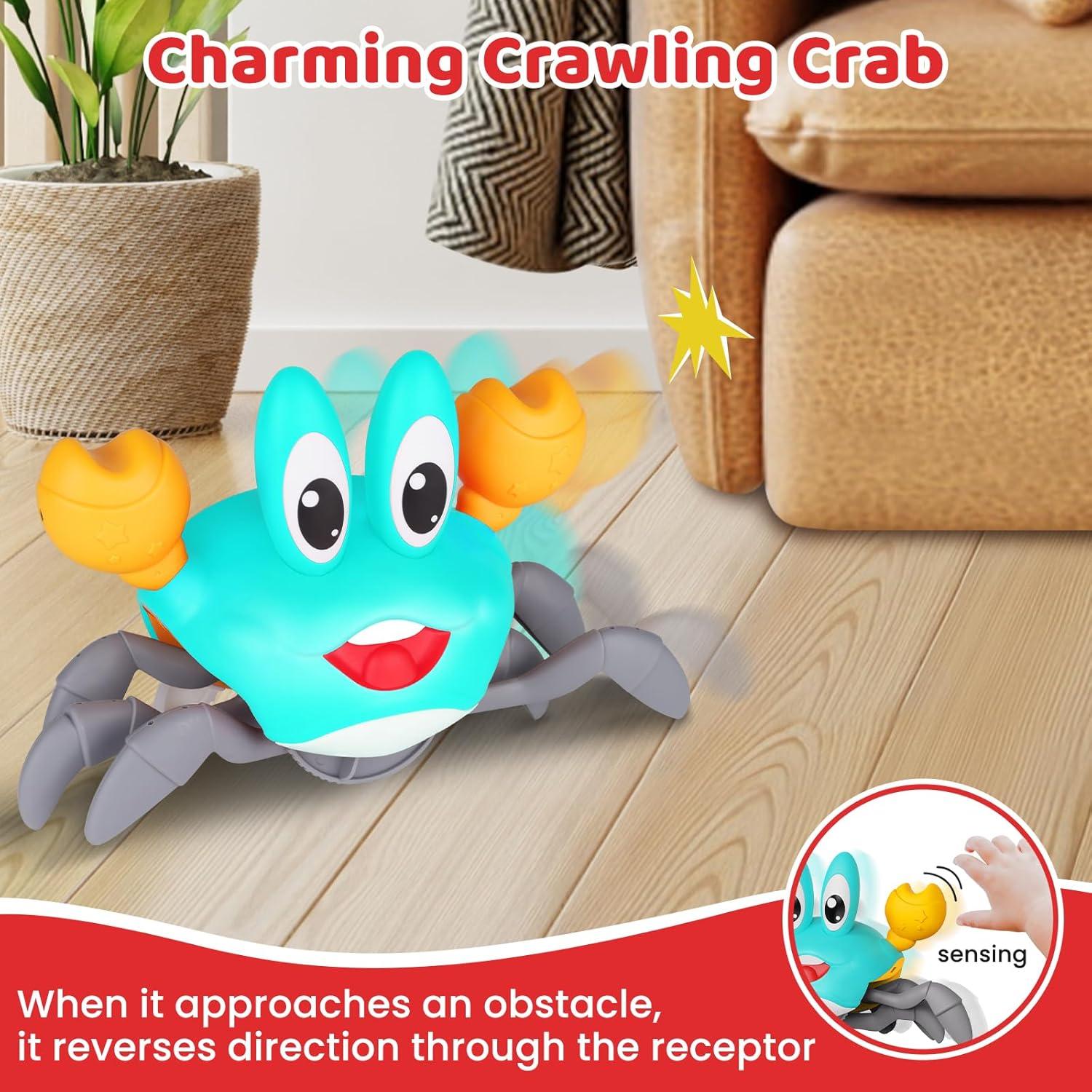 Juguete Cangrejo Rodante FunMission Verde con Música y Luz LED