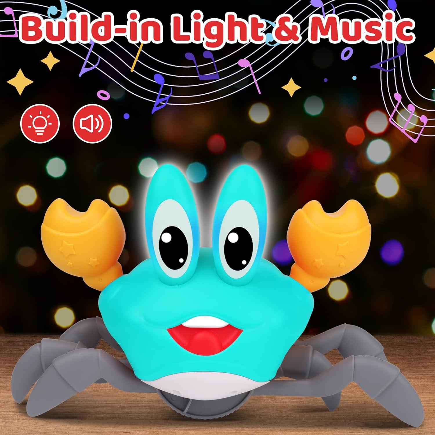 Juguete Cangrejo Rodante FunMission Verde con Música y Luz LED