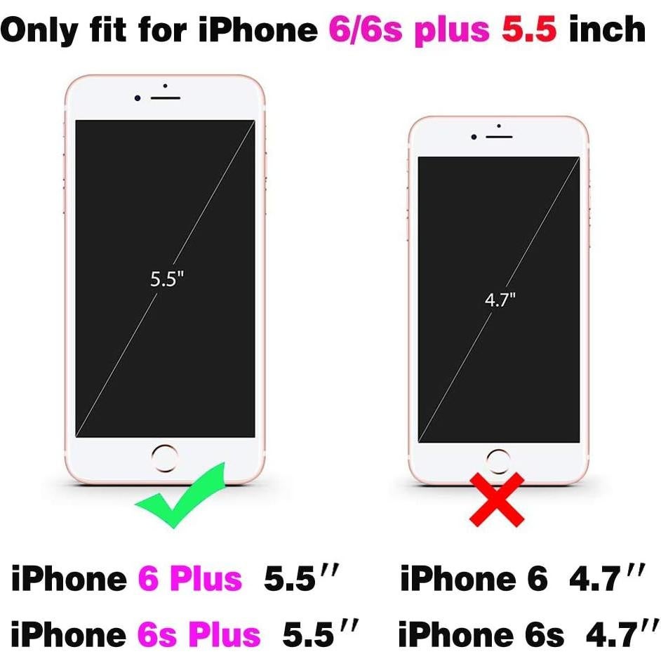 Funda Cartera Asuwish para iPhone 6 Plus/6S Plus Negro