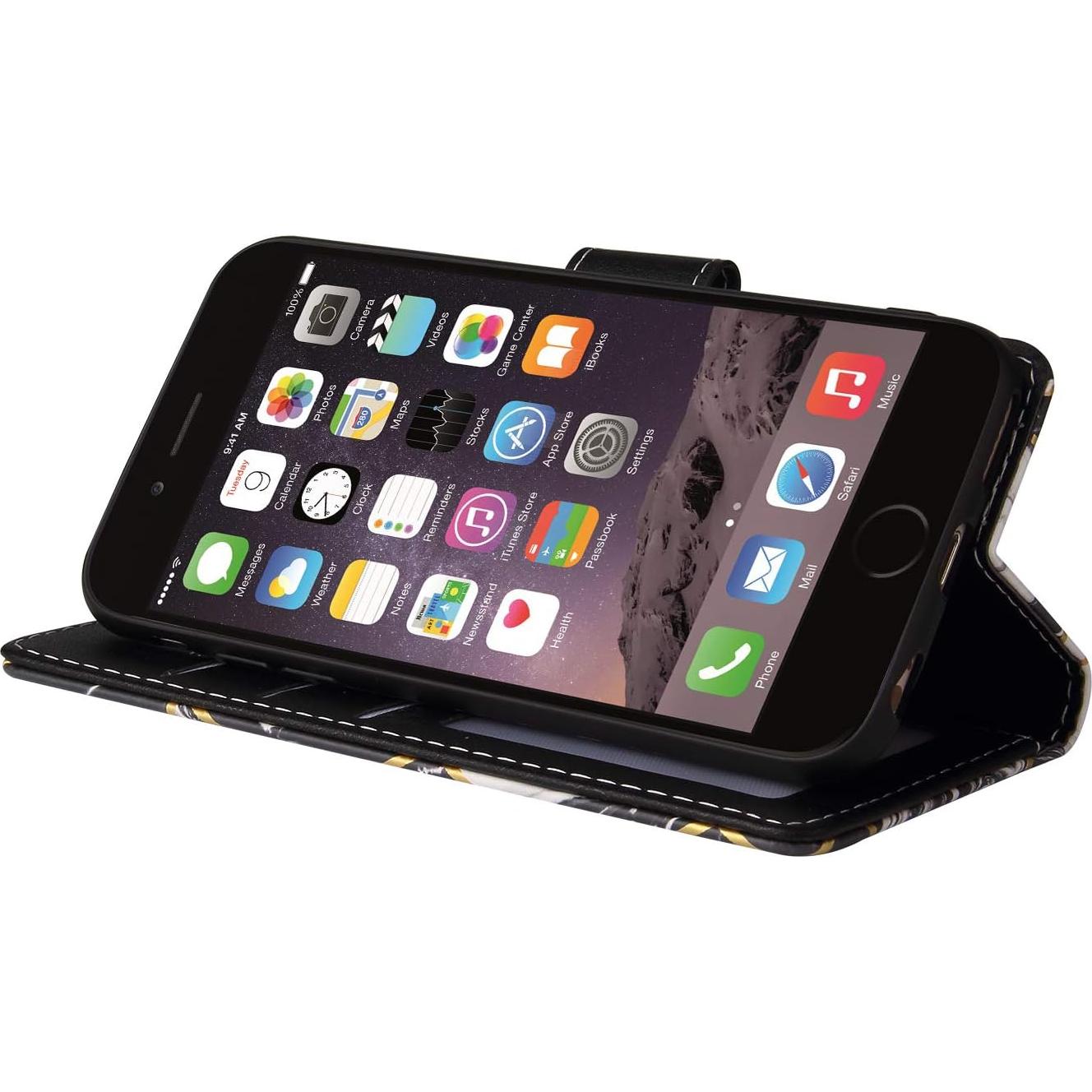 Funda Cartera Asuwish para iPhone 6 Plus/6S Plus Negro