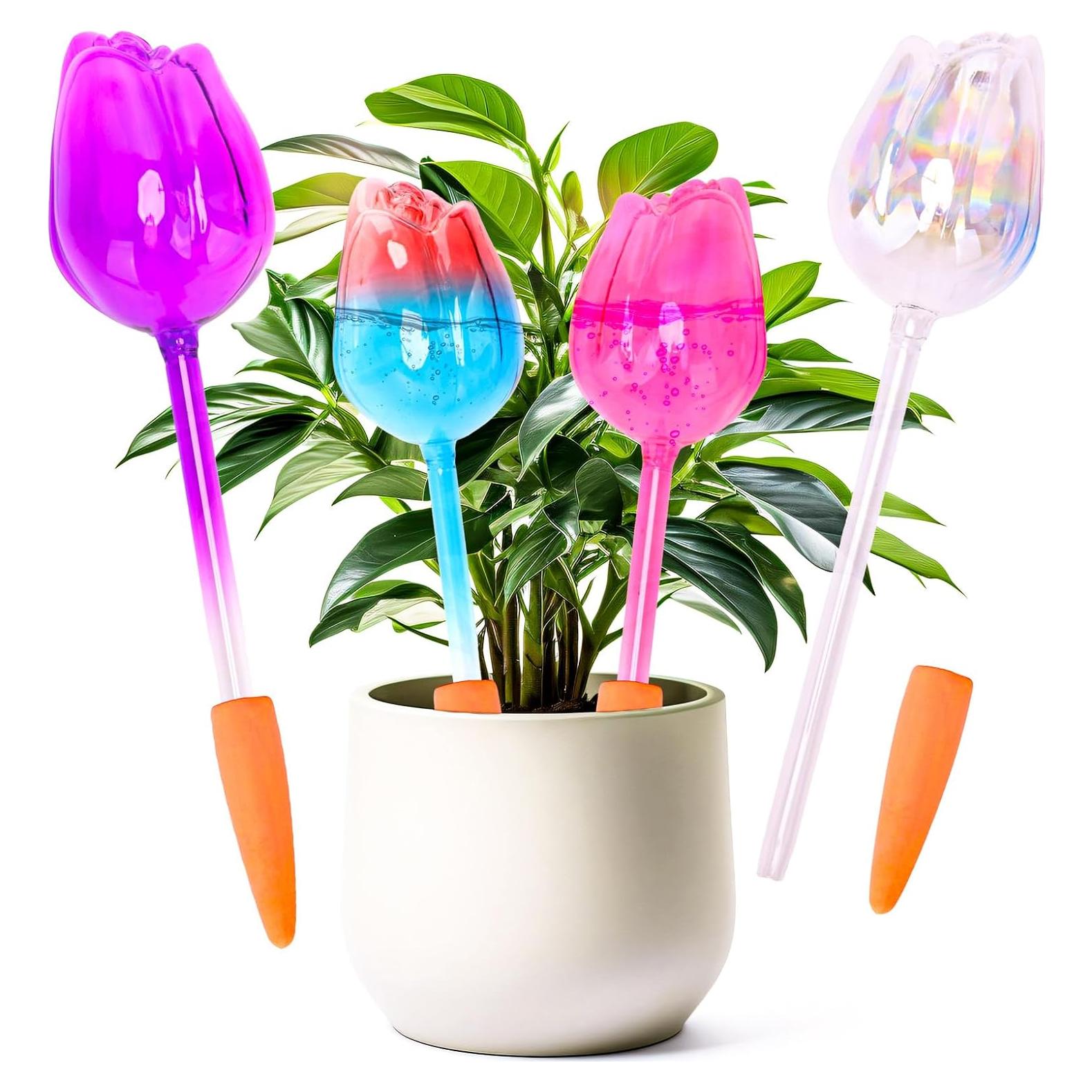 Esferas de Riego Automáticas Tulipán 4 Pcs Vidrio 21.5 cm