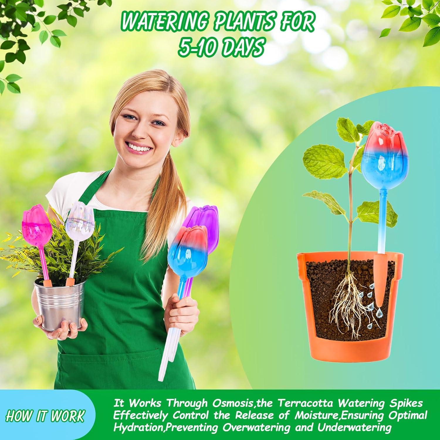 Esferas de Riego Automáticas Tulipán 4 Pcs Vidrio 21.5 cm