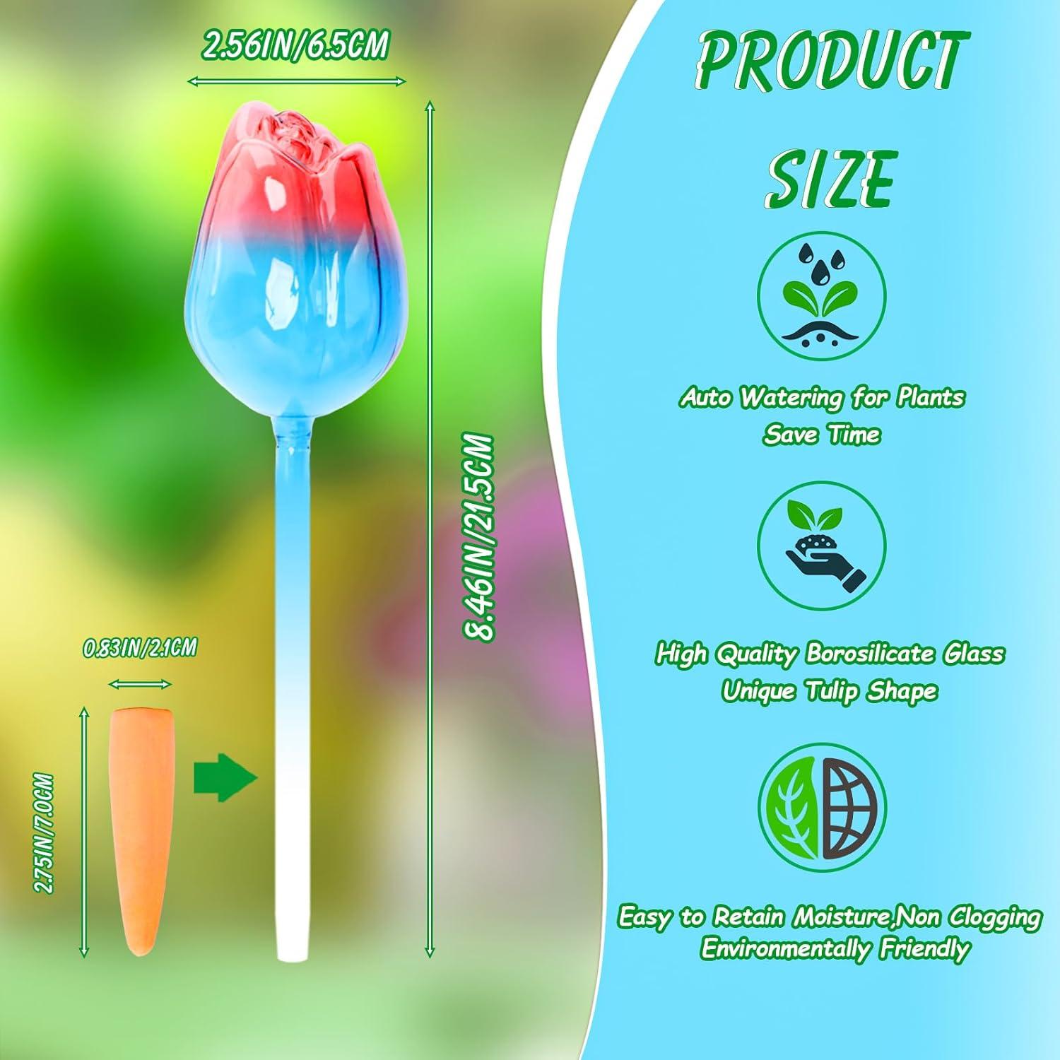 Esferas de Riego Automáticas Tulipán 4 Pcs Vidrio 21.5 cm