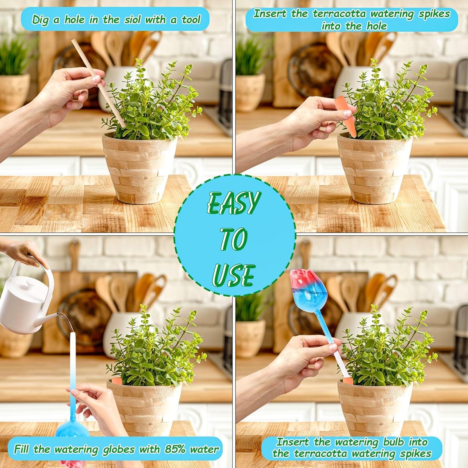 Esferas de Riego Automáticas Tulipán 4 Pcs Vidrio 21.5 cm