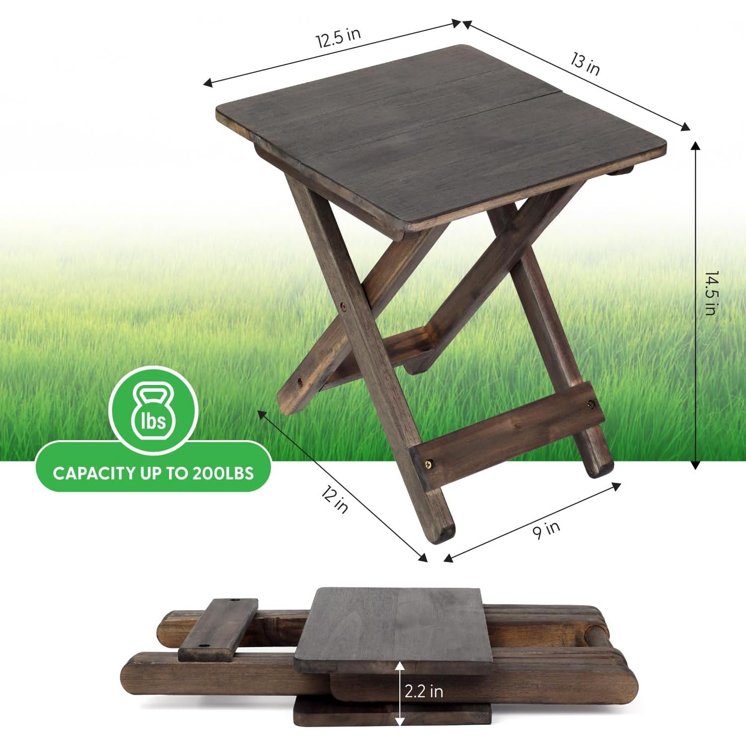 Mesa Lateral Plegable DAXULY de Madera Acacia 32.5 cm