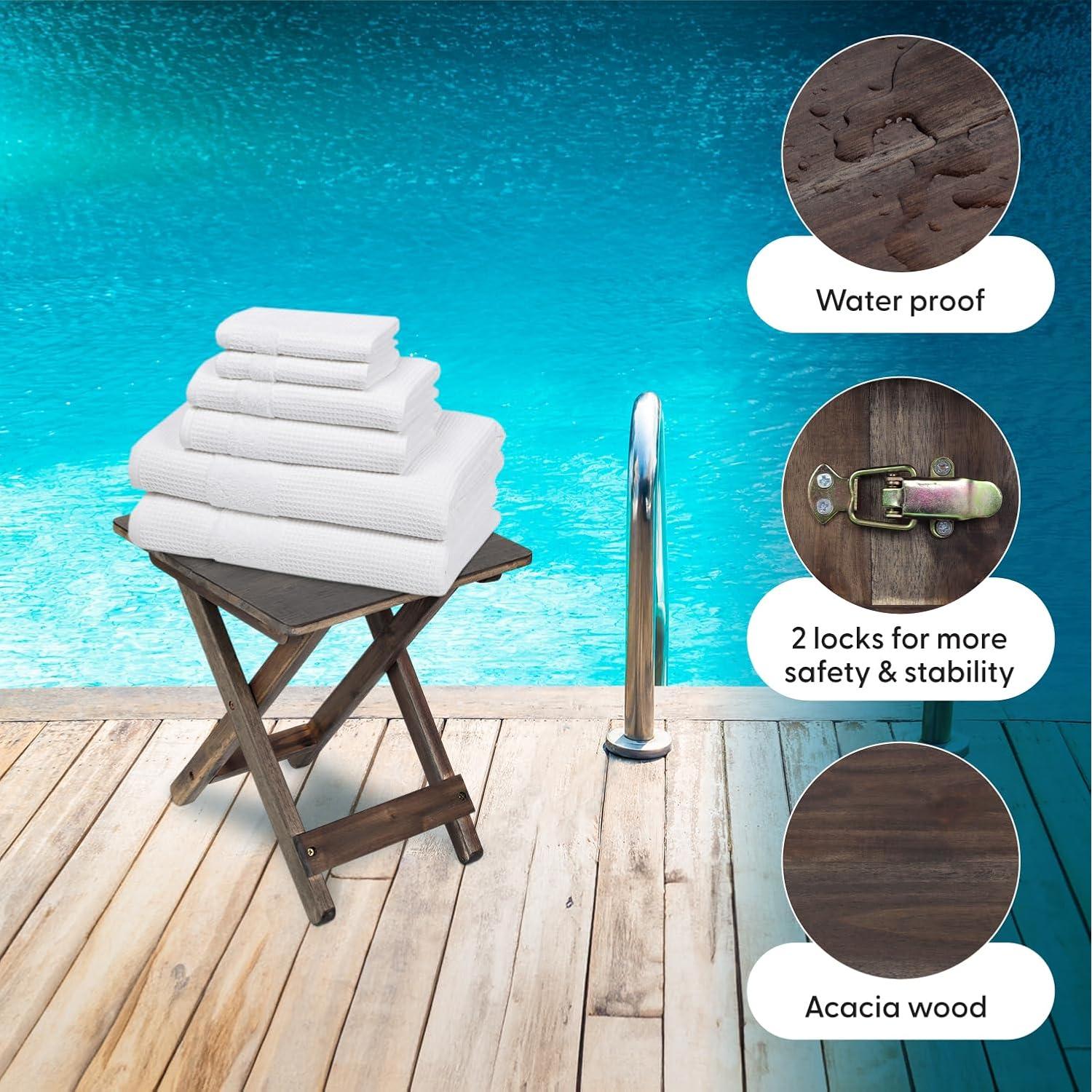 Mesa Lateral Plegable DAXULY de Madera Acacia 32.5 cm