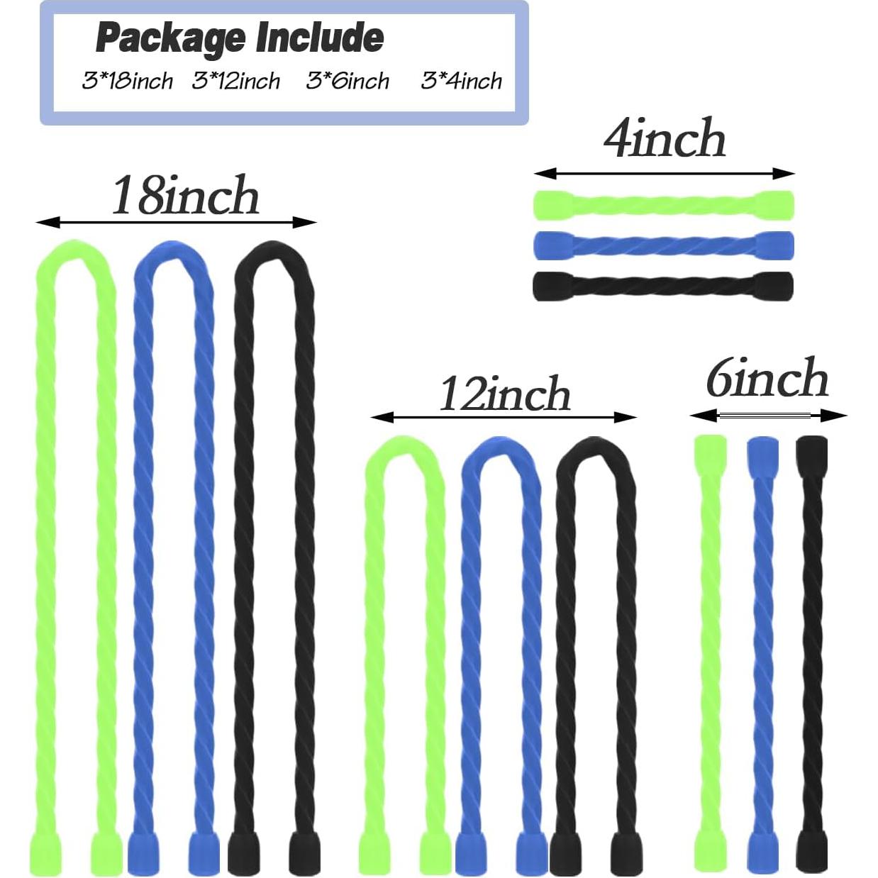 Bridas de Silicona HTHOOOOOME 9 Piezas 10-30 cm Multiusos