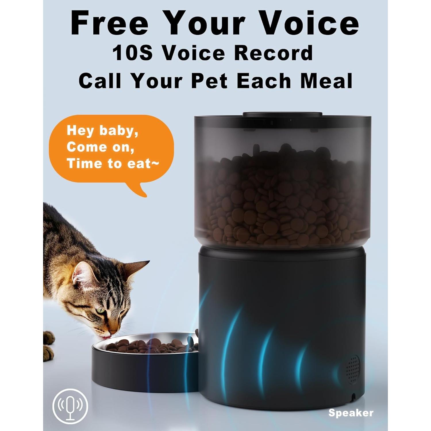 Comedero Automático Miaosical 5.2L Acero Inoxidable Negro