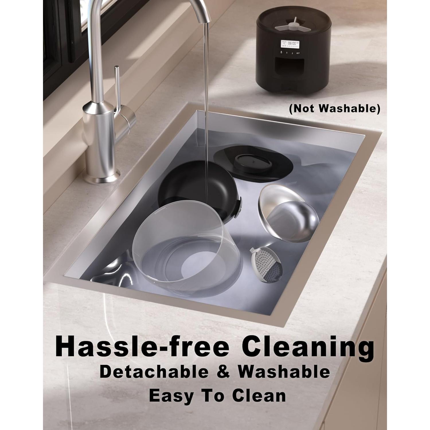 Comedero Automático Miaosical 5.2L Acero Inoxidable Negro