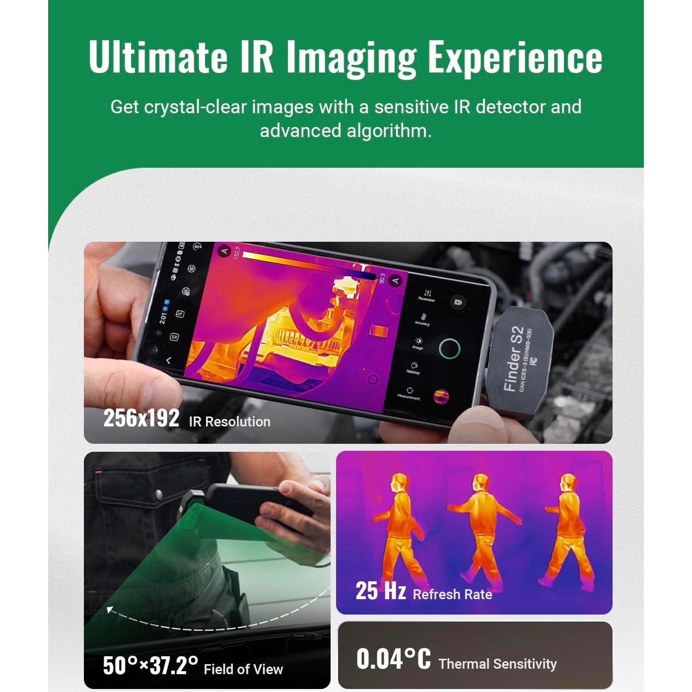 Cámara Térmica HSFTOOLS Finder S2 512x384 USB-C Android