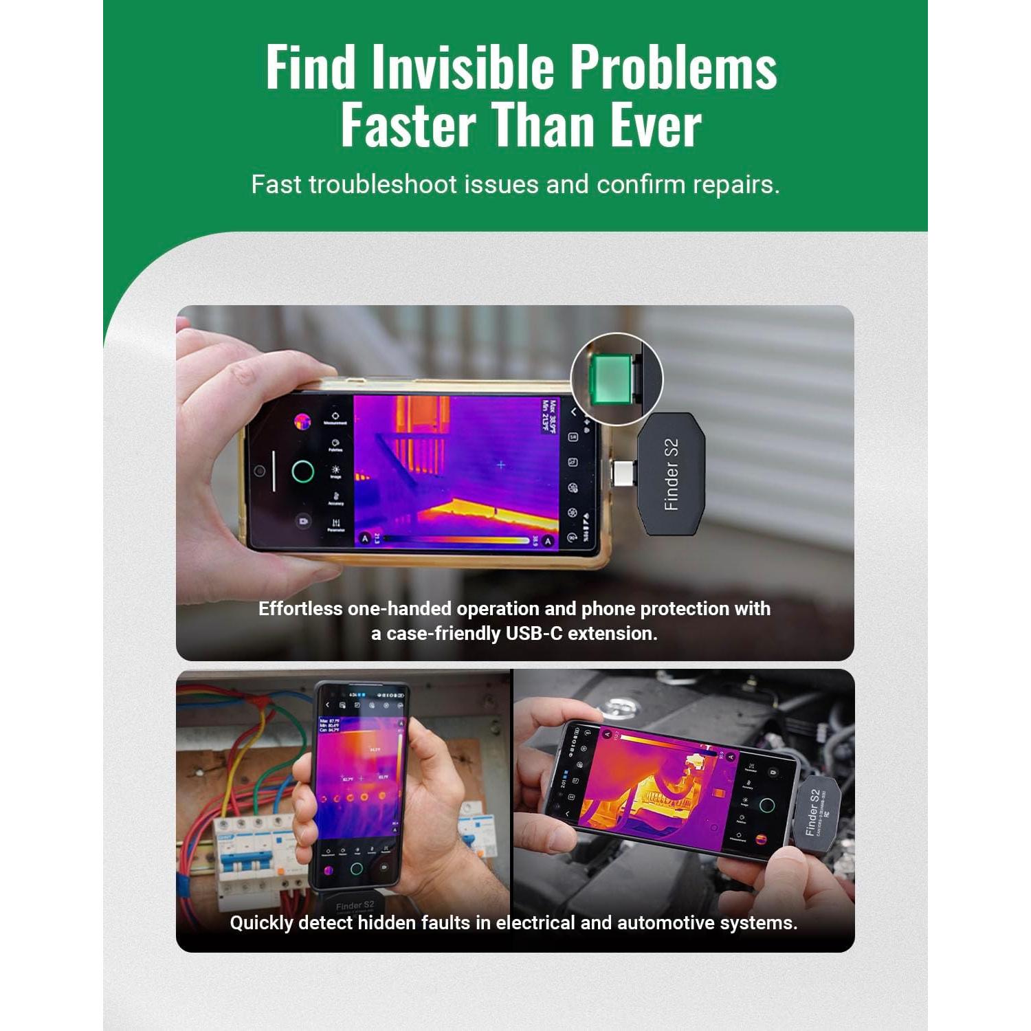 Cámara Térmica HSFTOOLS Finder S2 512x384 USB-C Android