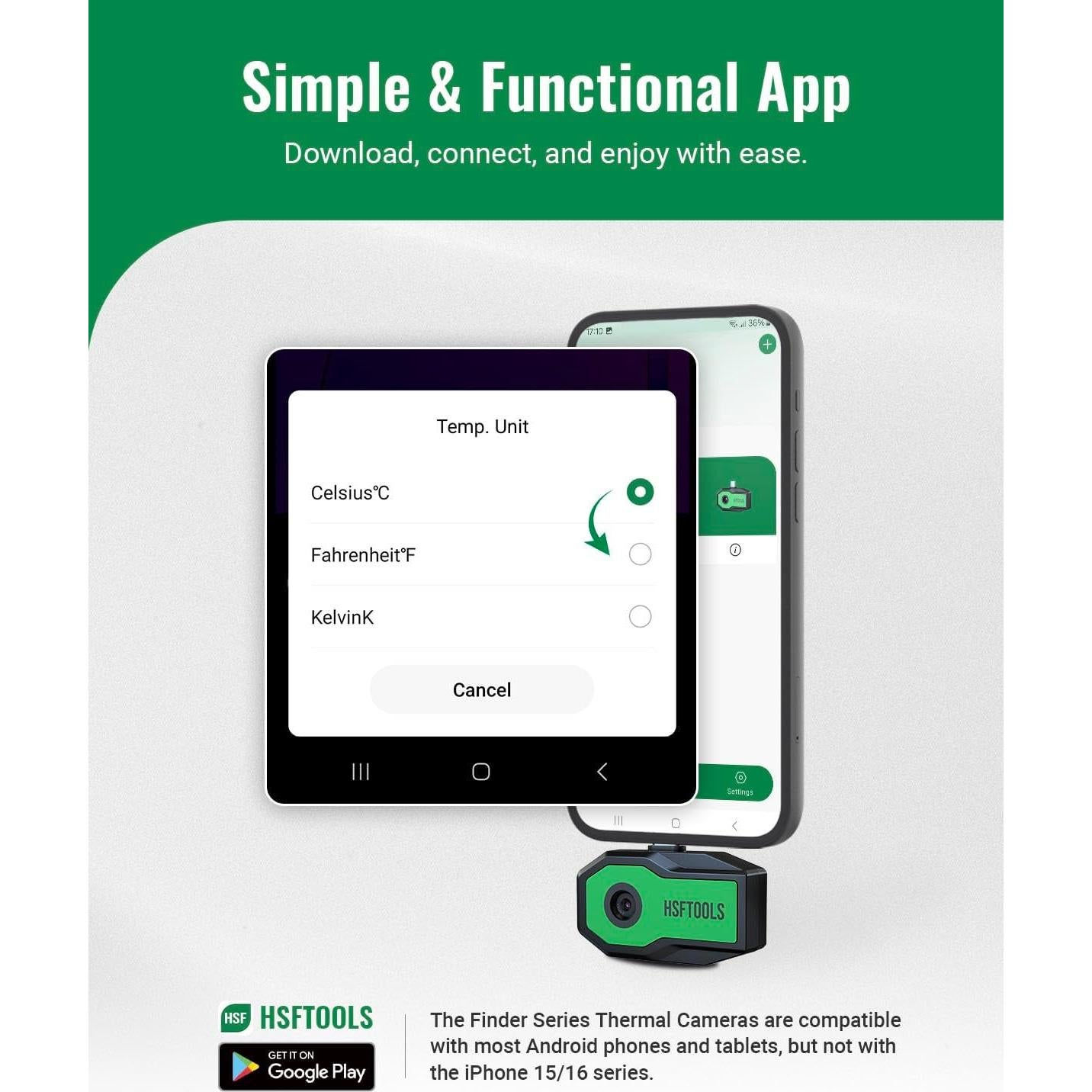 Cámara Térmica HSFTOOLS Finder S2 512x384 USB-C Android