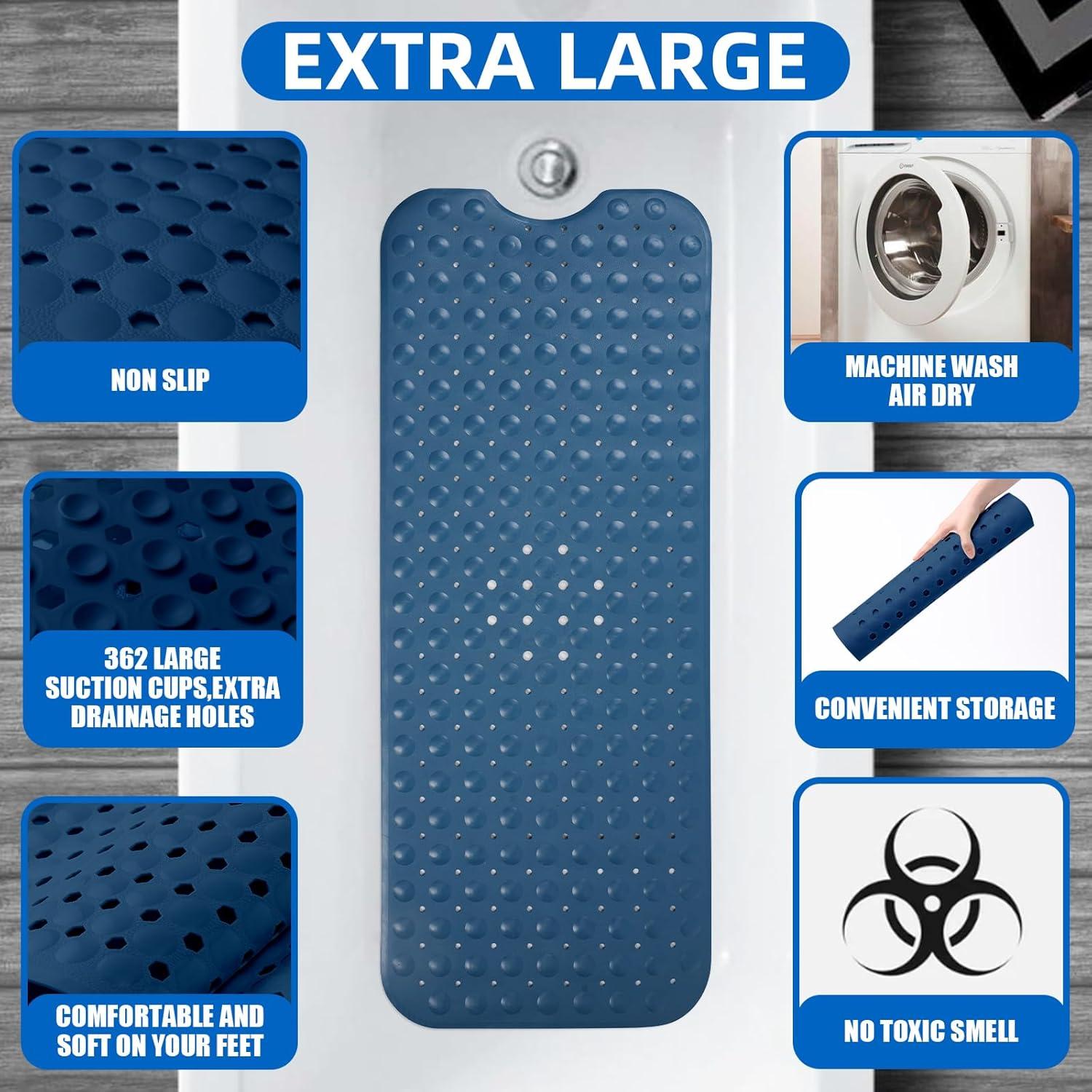 Alfombra de Baño Antideslizante ZHICHENG 99x41cm Azul