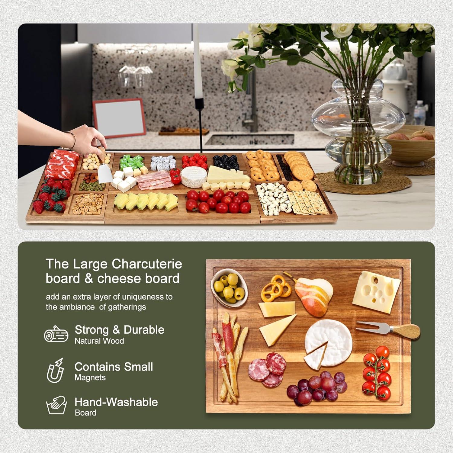 Tabla de Charcutería de Madera de Acacia Hilislog 81.28x30.48cm