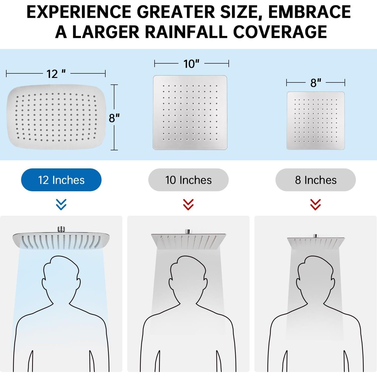 Cabezal de Ducha G-Promise 30.48 cm Metal Niquelado 4 Modos