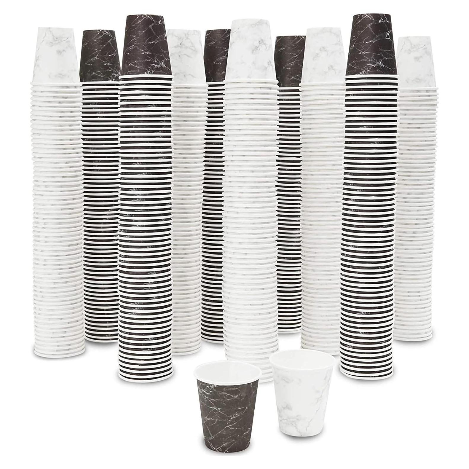 Juvale Set de 600 Vasos de Papel Desechables 3 oz Mármol