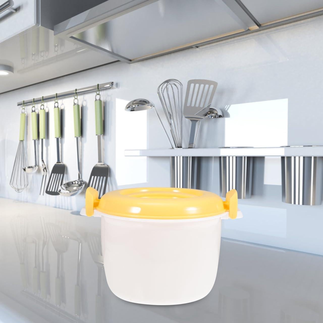 Cocinero de Arroz Unomor Microondas 18cm Amarillo Plástico