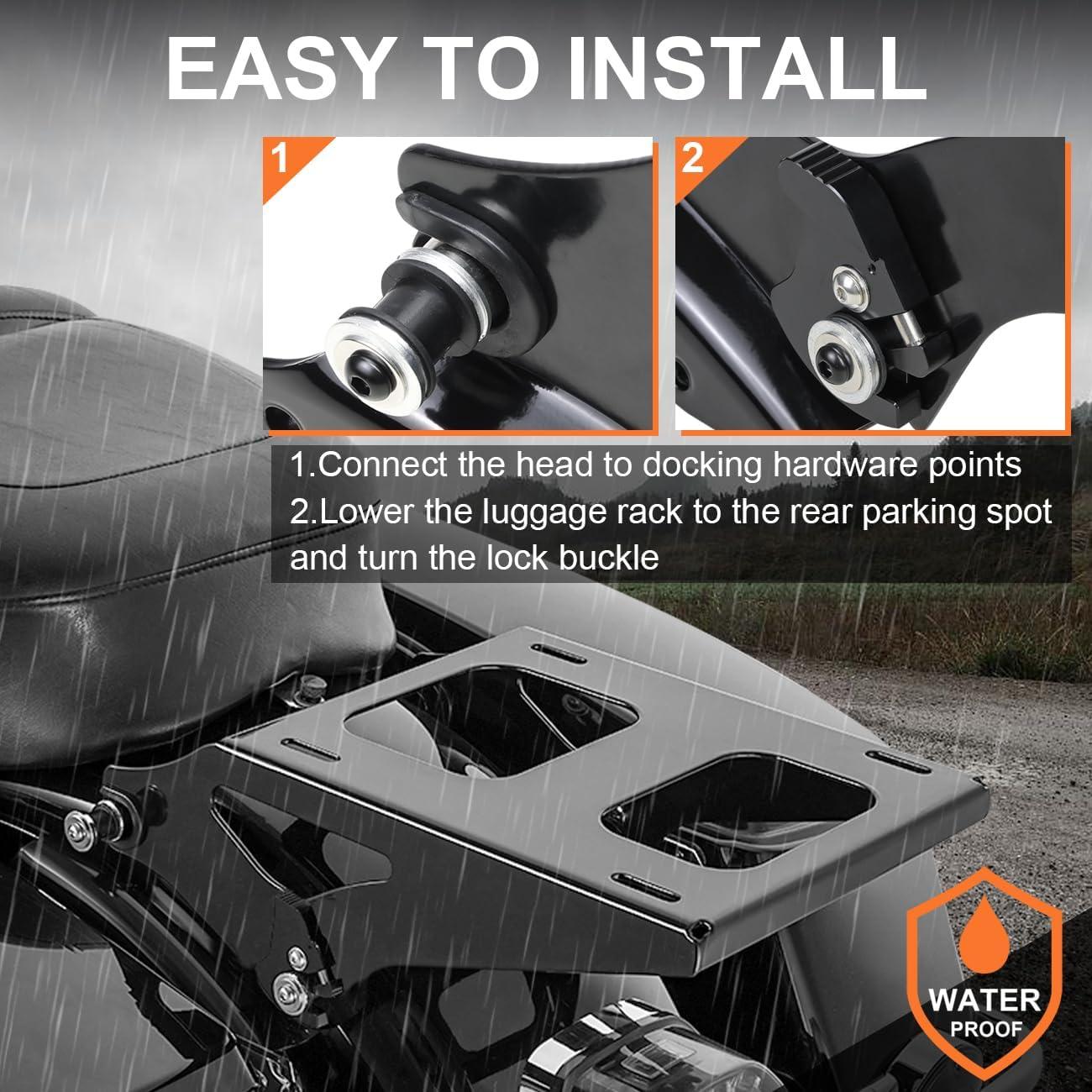 Soporte de Maletero Trasero AUFER para Touring 2014-2024 Negro