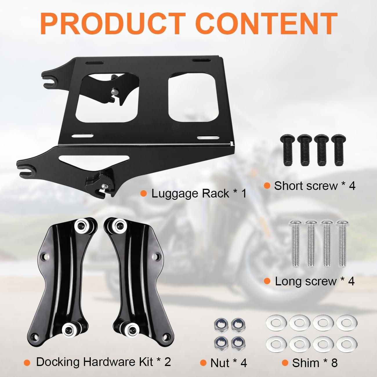 Soporte de Maletero Trasero AUFER para Touring 2014-2024 Negro