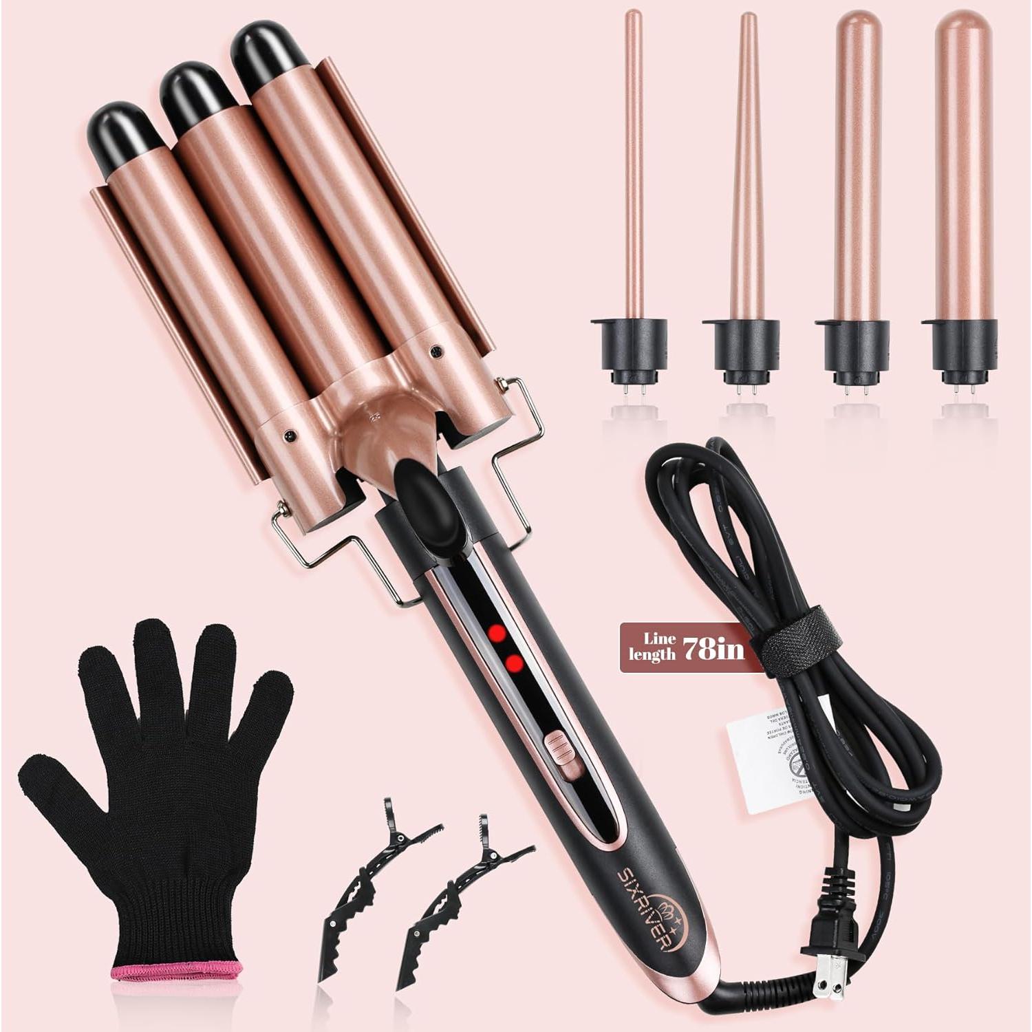 Rizador de Cabello 5 en 1 Sixriver con Barriles Intercambiables