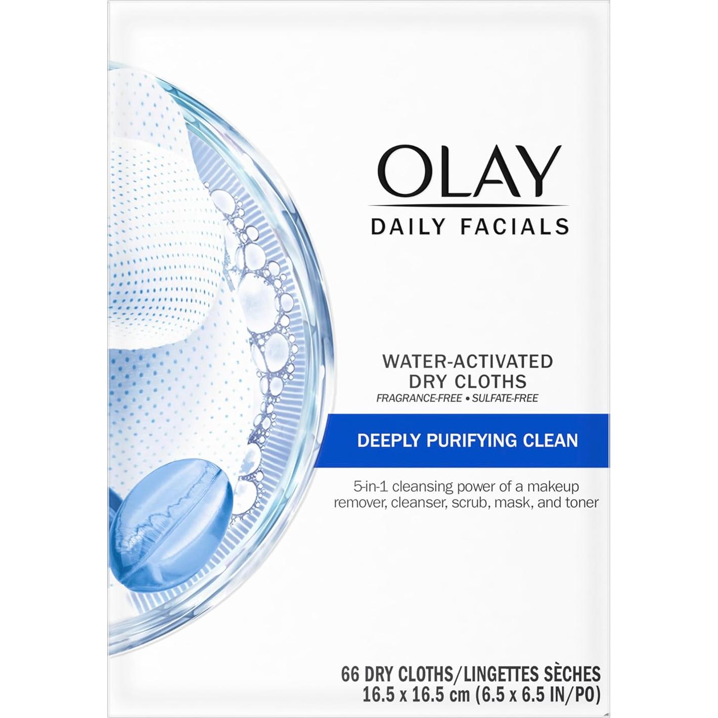 Toallitas Limpiadoras Olay 5 en 1, 66 Unidades, Exfoliantes