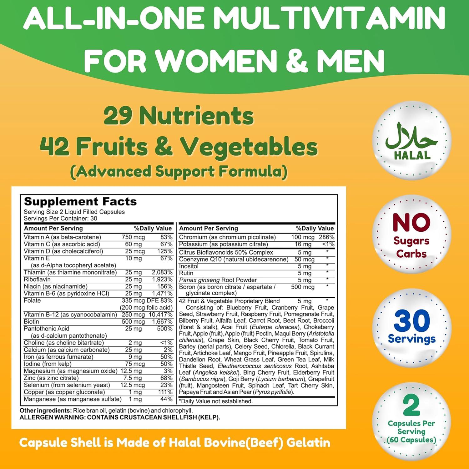 Multivitaminas Halal SHIFAA NUTRITION 60 Cápsulas 30 Porciones