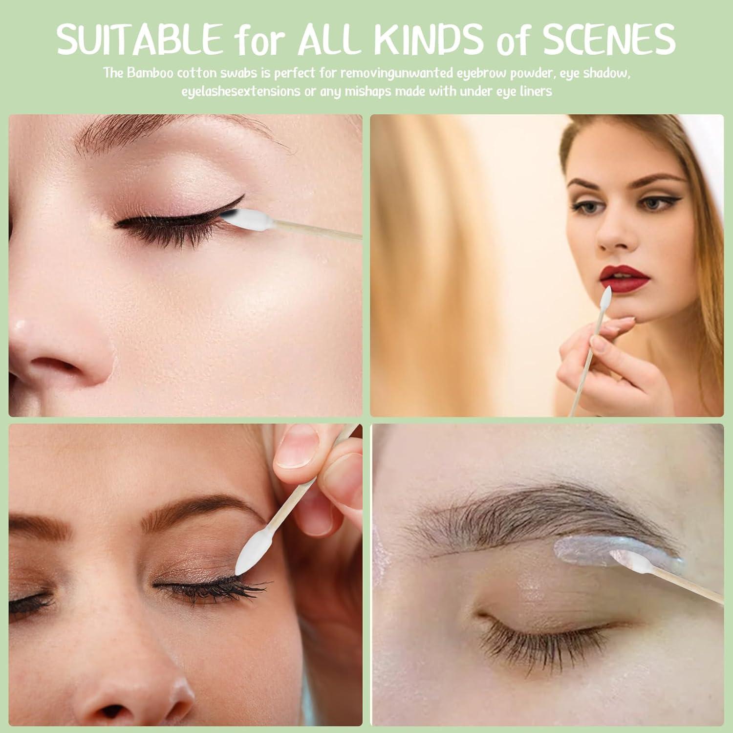 Hisopos de Algodón de Bambú 200 Unidades 15 cm para Maquillaje