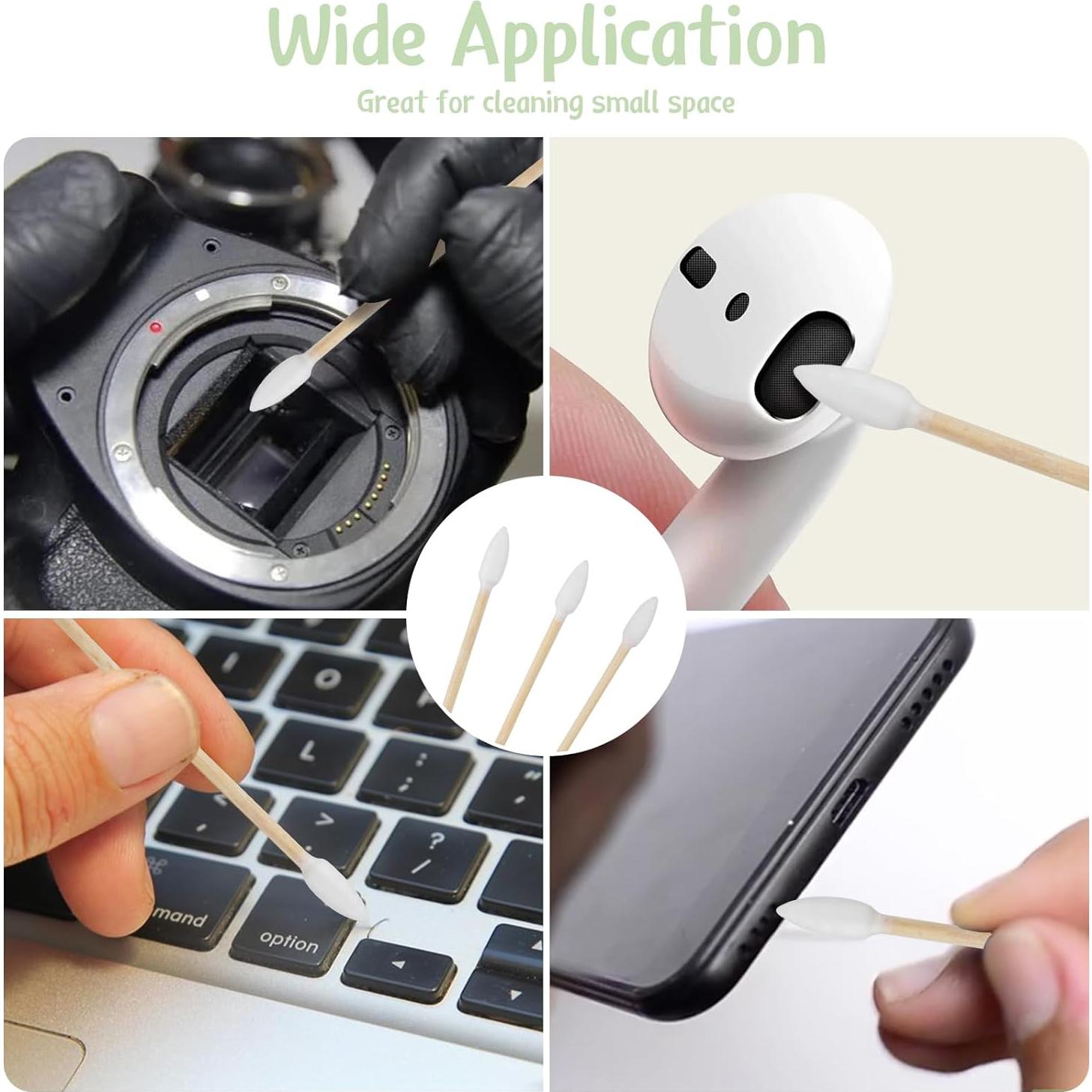 Hisopos de Algodón de Bambú 200 Unidades 15 cm para Maquillaje