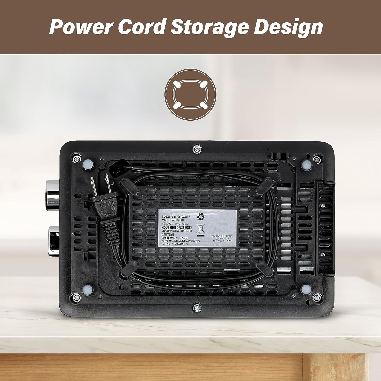 Tostadora Simple Deluxe 2 Rebanadas Retro Acero Inoxidable Negra