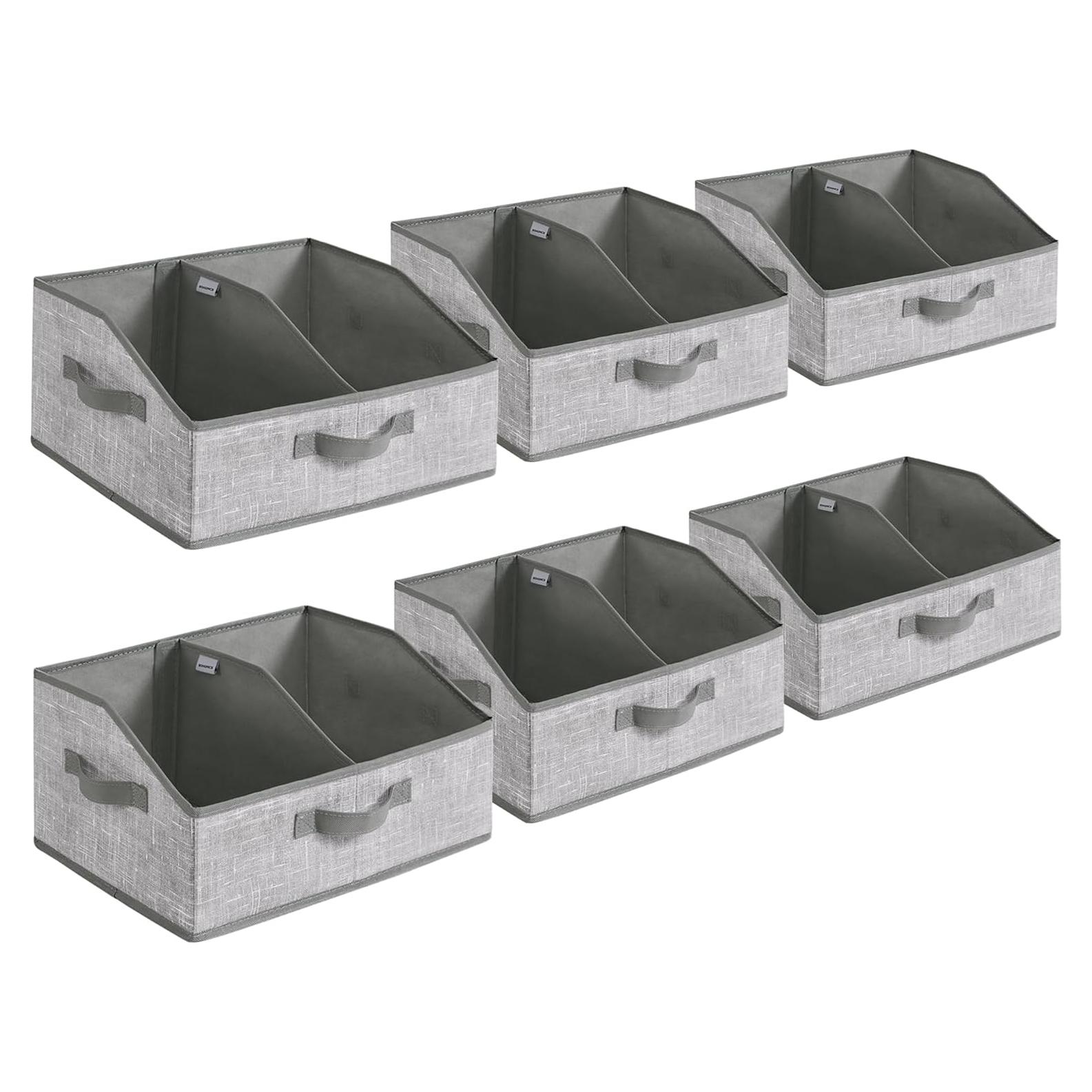 Set de 6 Cestas de Almacenamiento SONGMICS 40x30x20 cm Gris