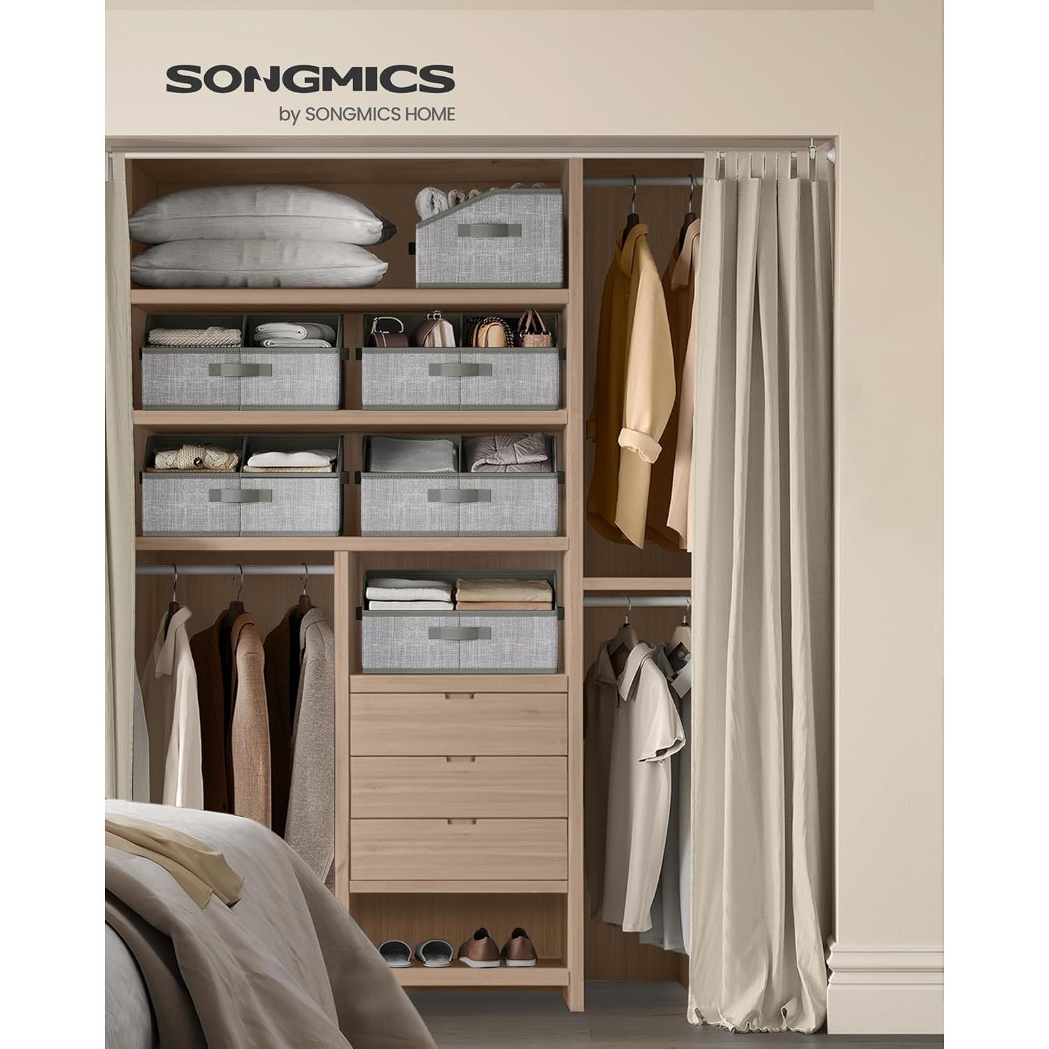 Set de 6 Cestas de Almacenamiento SONGMICS 40x30x20 cm Gris