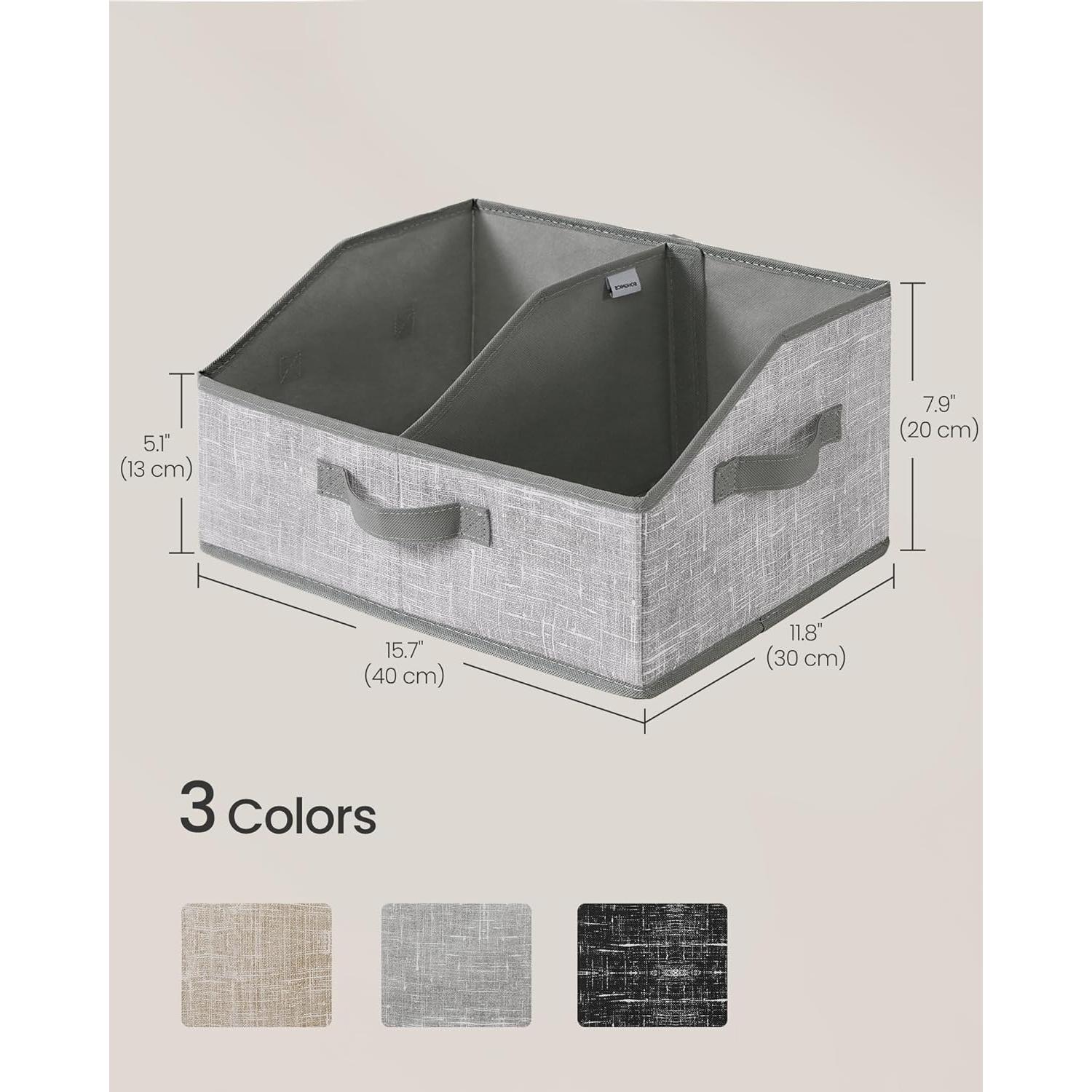 Set de 6 Cestas de Almacenamiento SONGMICS 40x30x20 cm Gris