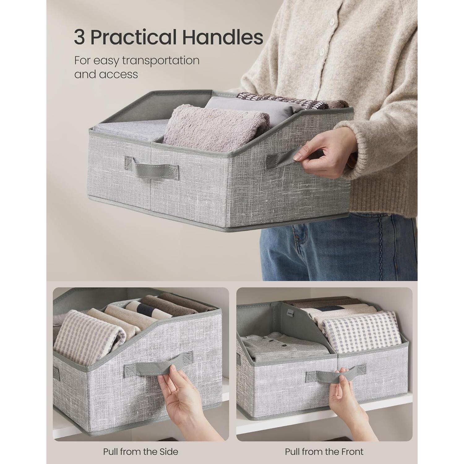 Set de 6 Cestas de Almacenamiento SONGMICS 40x30x20 cm Gris