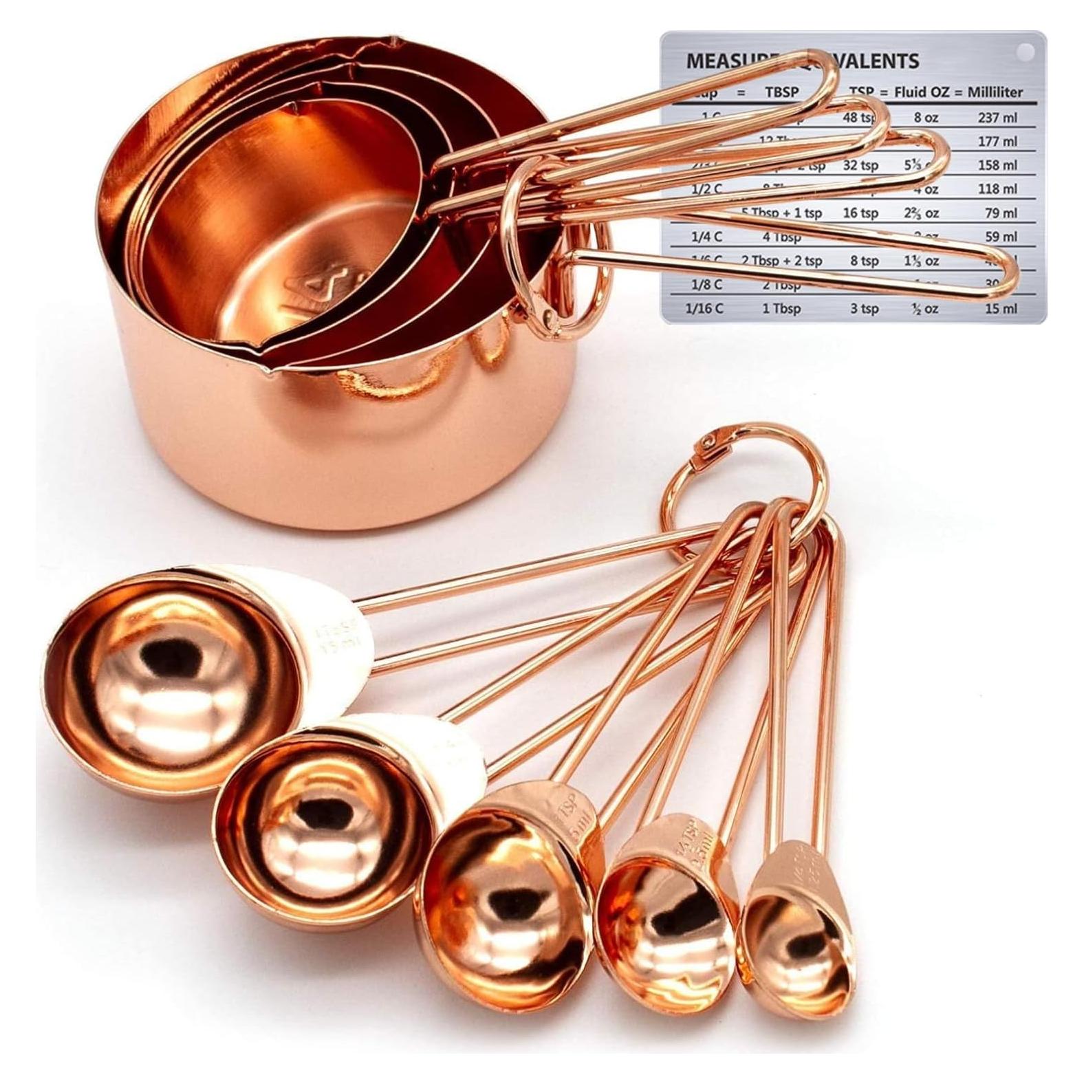 Juego de Tazas y Cucharas Medidoras Acero Inoxidable KAISHANE