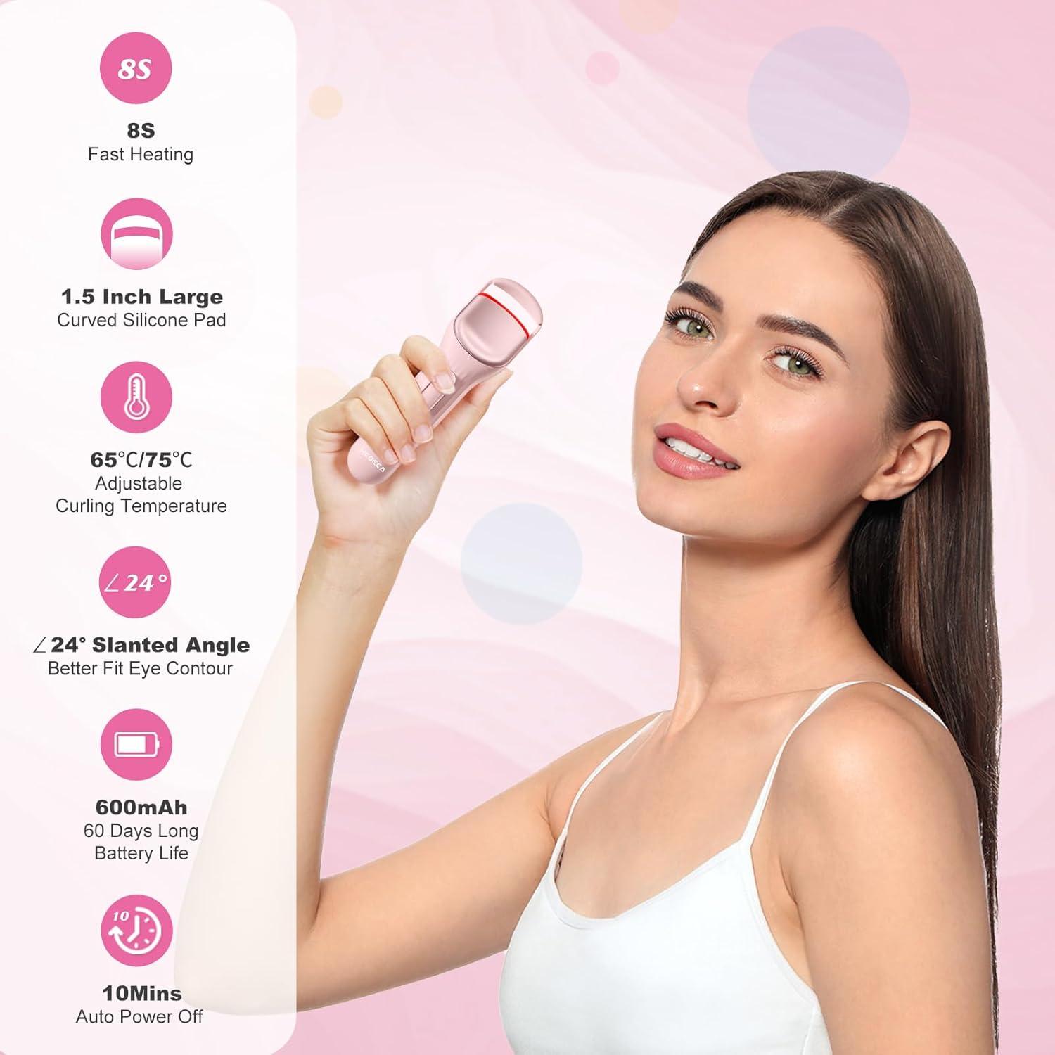 Rizador de Pestañas Calentado HEBECA EC4001 Rosa 600mAh