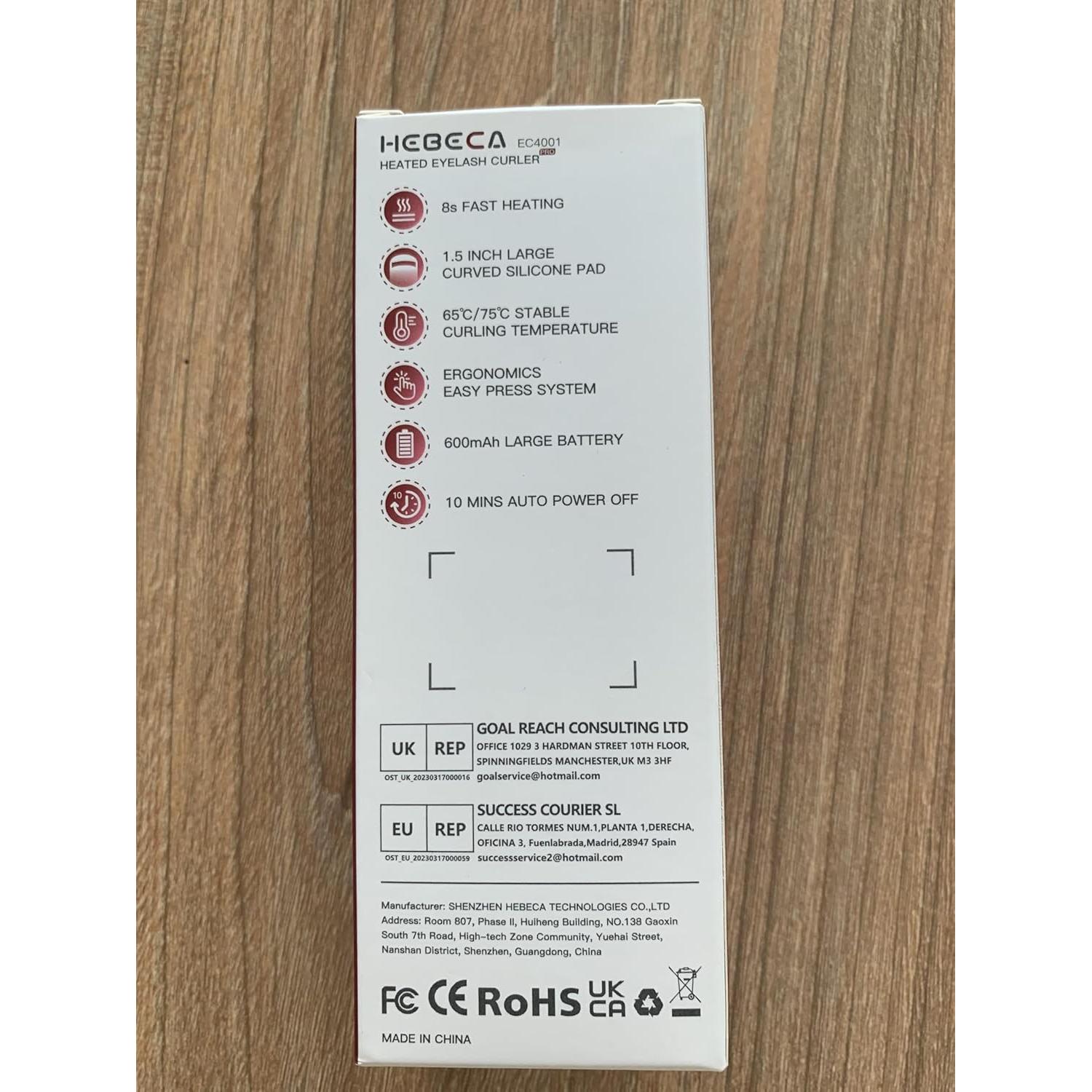 Rizador de Pestañas Calentado HEBECA EC4001 Rosa 600mAh