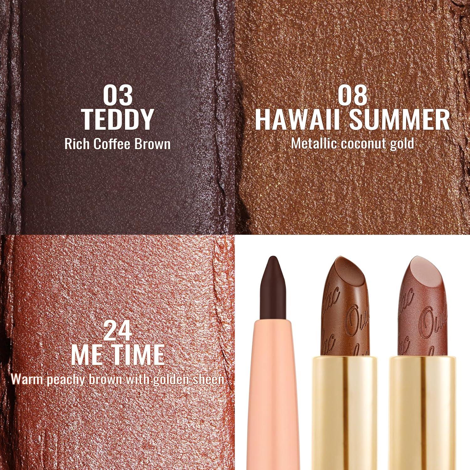 Conjunto Labial y Delineador Oulac 3PCS Vegano Hidratante