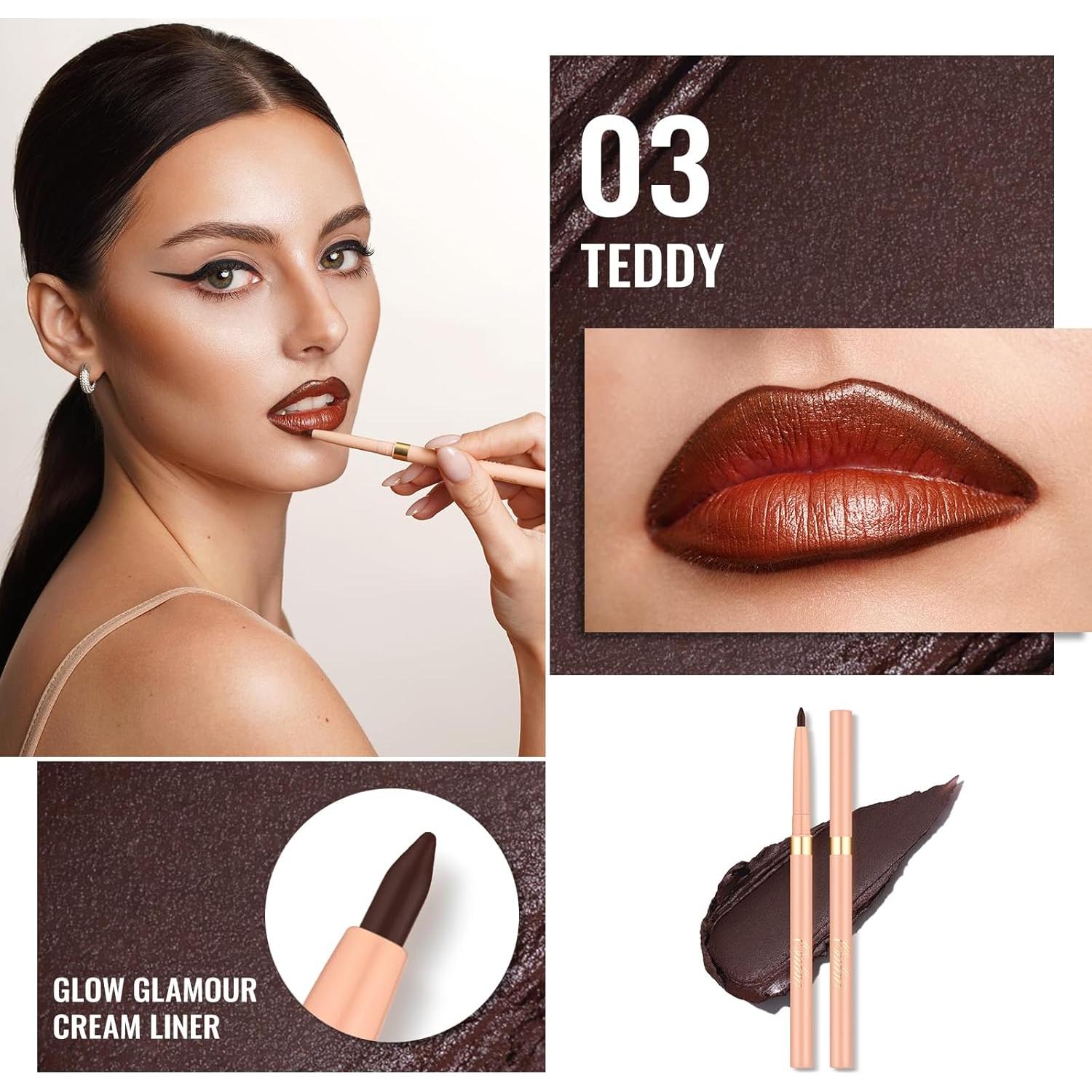 Conjunto Labial y Delineador Oulac 3PCS Vegano Hidratante