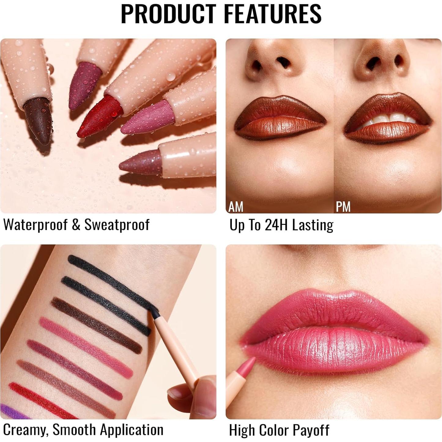 Conjunto Labial y Delineador Oulac 3PCS Vegano Hidratante