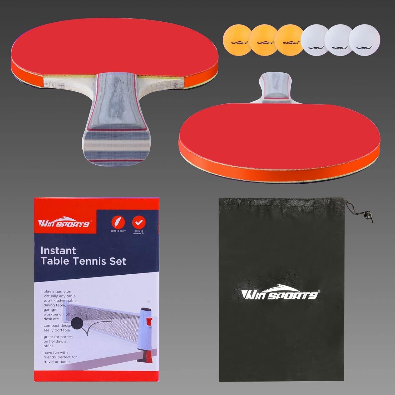 Set de Palas de Ping Pong WIn SPORTS con 6 Pelotas