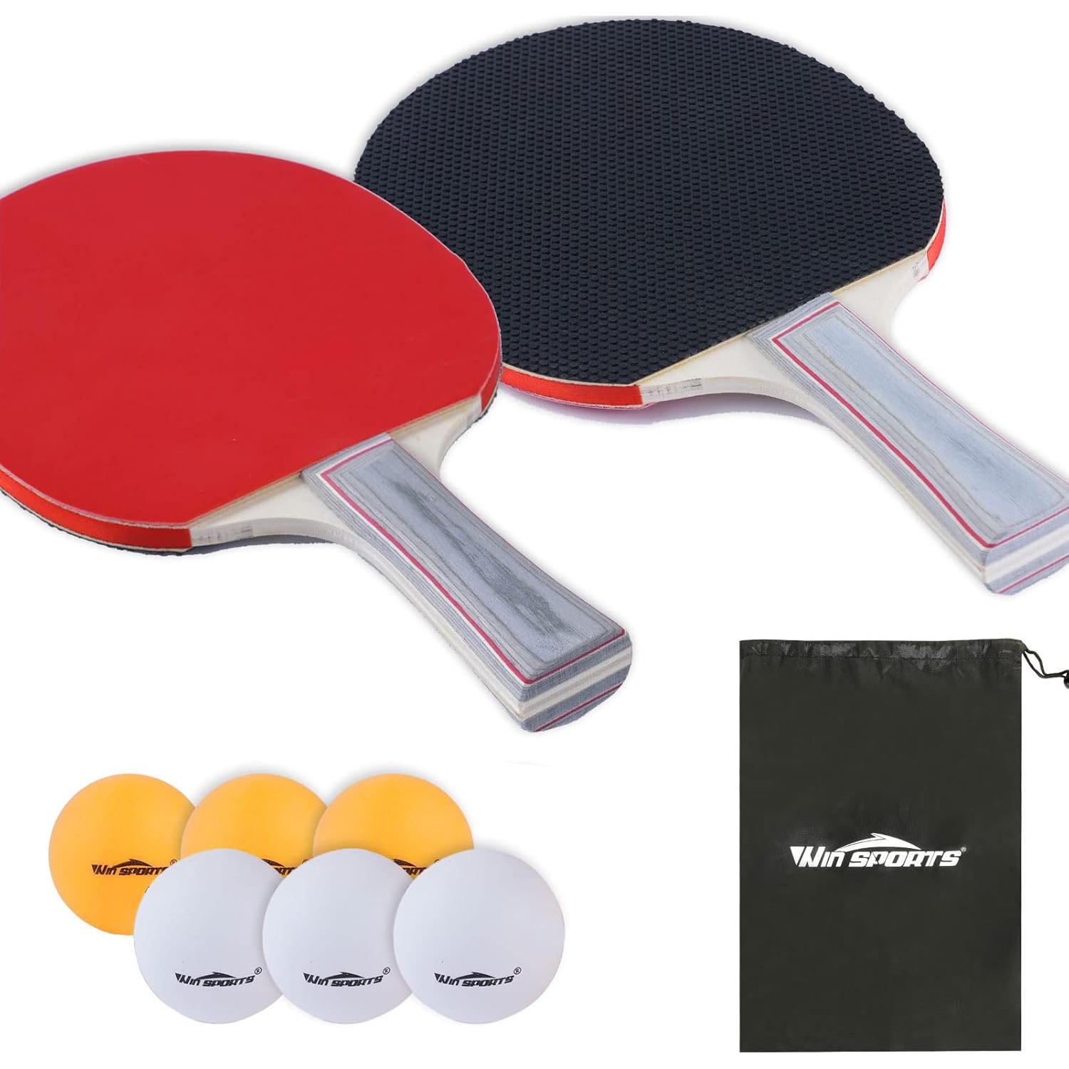 Set de Palas de Ping Pong WIn SPORTS con 6 Pelotas