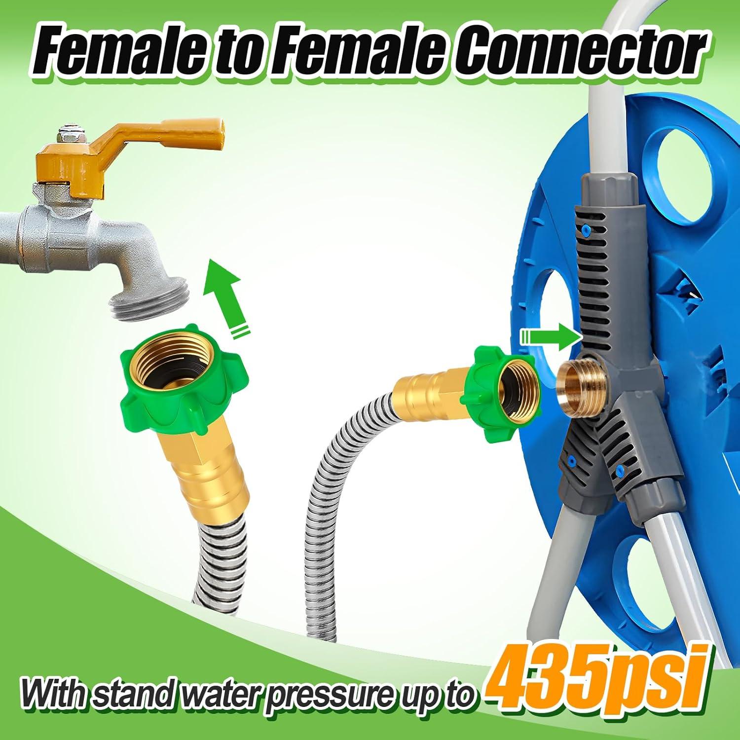 Manguera de Jardín Beeplove 0.61m Acero Inoxidable Doble Femenino