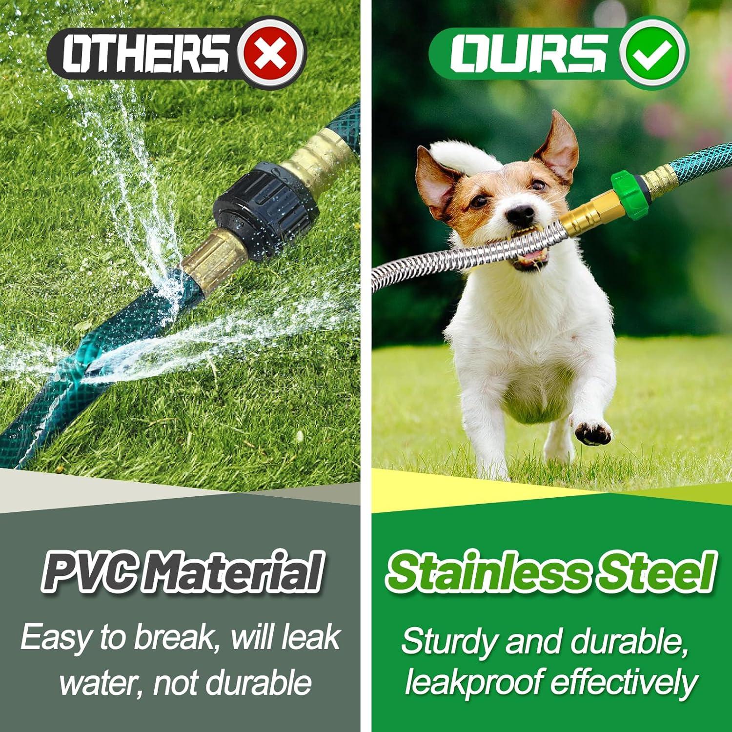 Manguera de Jardín Beeplove 0.61m Acero Inoxidable Doble Femenino