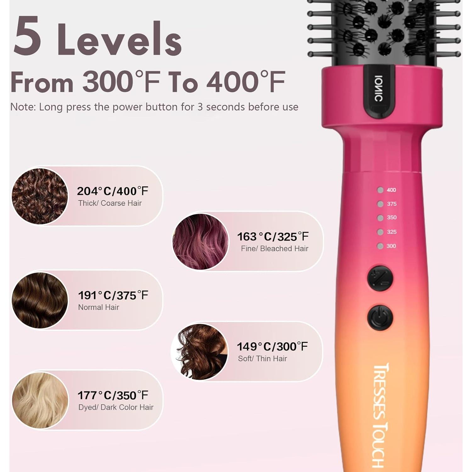Cepillo Térmico Tresses Touch 1.5" Cerámica Iónica 5 Temperaturas