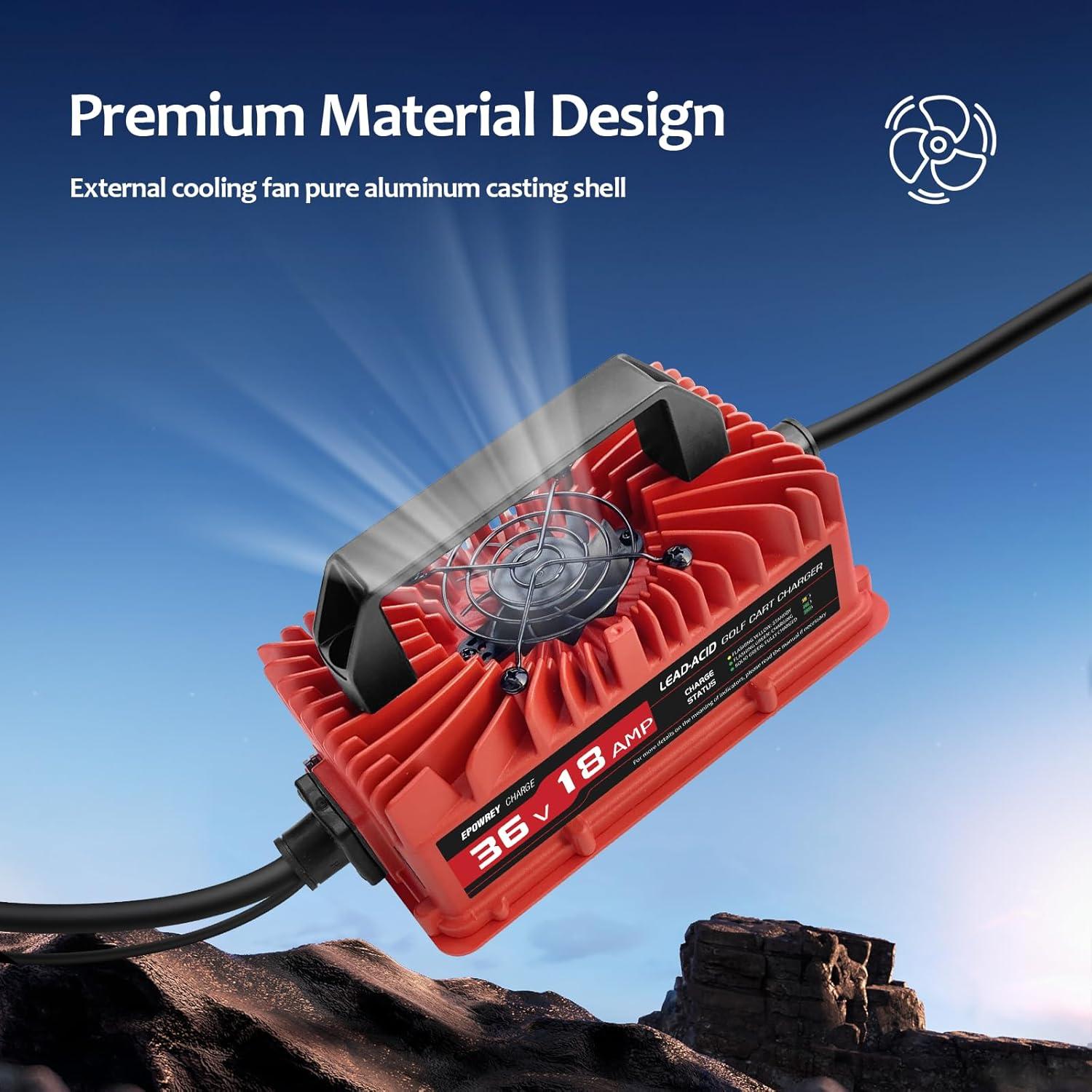 Cargador de Batería 18 Amp 36 Volt EZGO Yamaha Resistente