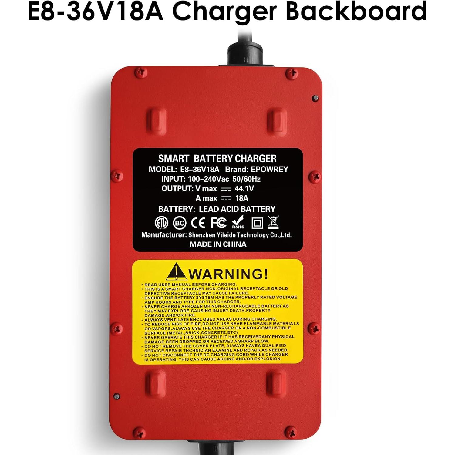 Cargador de Batería 18 Amp 36 Volt EZGO Yamaha Resistente