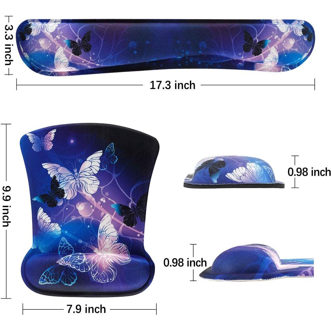 ToLuLu Almohadilla Ergonómica para Muñeca y Ratón - Arte Mariposas