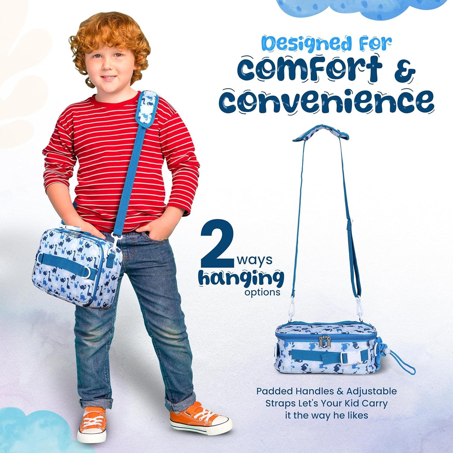 Bolsa de Almuerzo para Niños YOLAY Dino, Aislante y Espaciosa