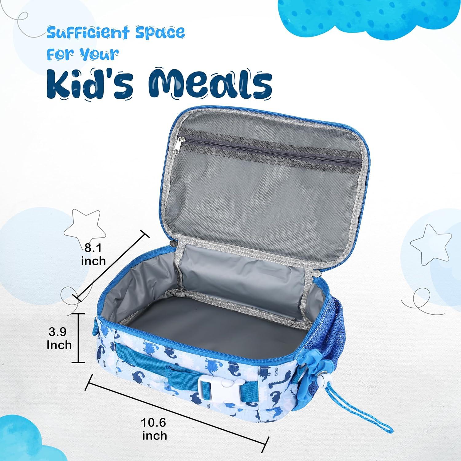 Bolsa de Almuerzo para Niños YOLAY Dino, Aislante y Espaciosa