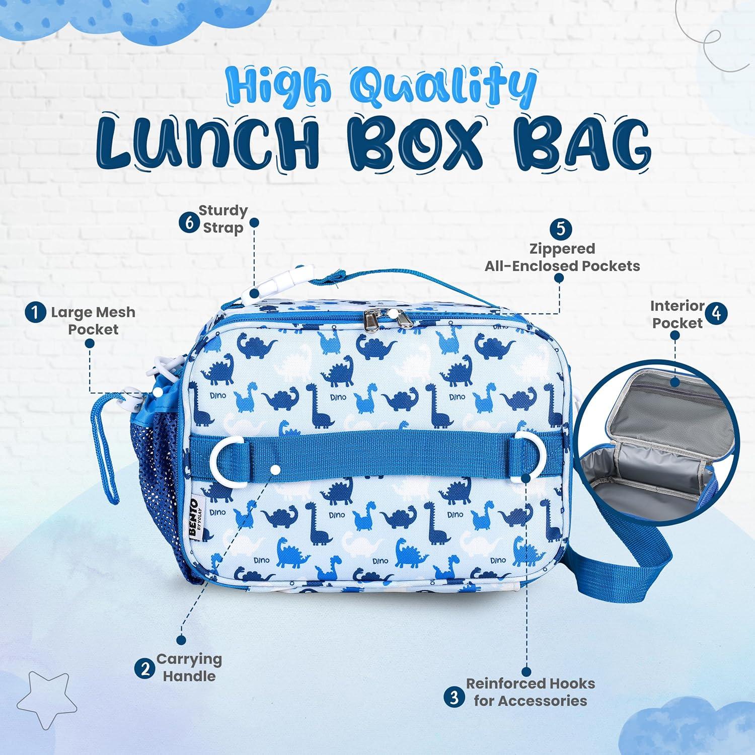 Bolsa de Almuerzo para Niños YOLAY Dino, Aislante y Espaciosa